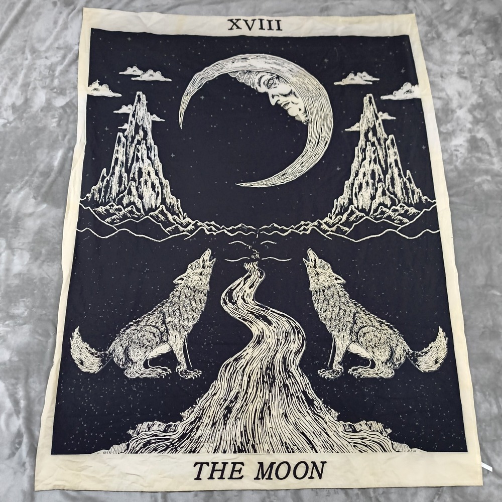 The Moon Tarot Tapestry 71x54 Cotton Urban Outfitters Wall decor Table Cloth
